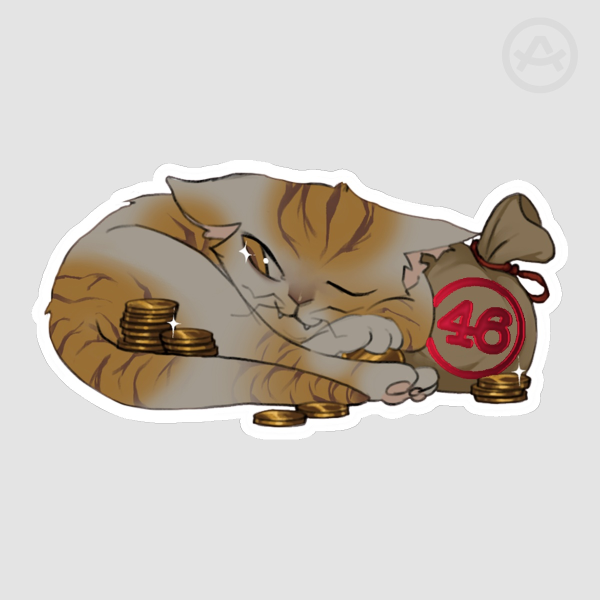 Lucky Tombola, Cats 46 - Hot Foil Stamping Die Cut Stickers