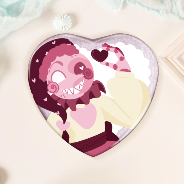 Lovedrop lovecore moondrop Heart Shape Holographic Badges