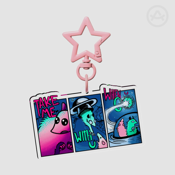 Alien Possum Acrylic Keychain