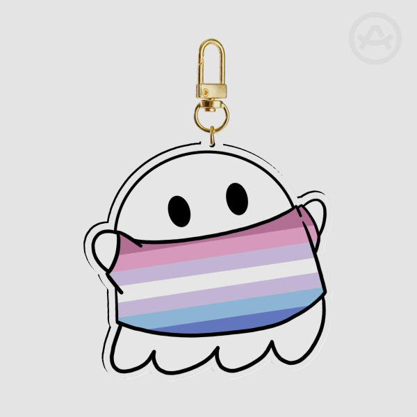 Bigender Pride Ghost Acrylic Keychains