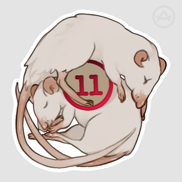 Lucky Tombola, Mice 11 - Hot Foil Stamping Die Cut Sticker