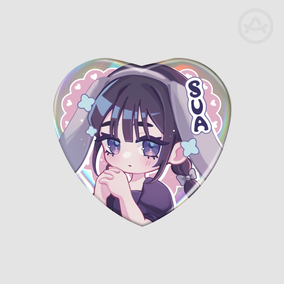 Sua Holographic Heart Badge