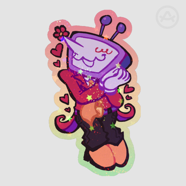 Tenna Deltarune Happy Flower Glitter Keychain