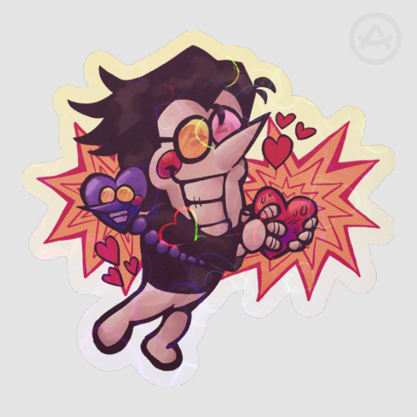 Heart and Soul Spamton Deltarune Glitter Keychain