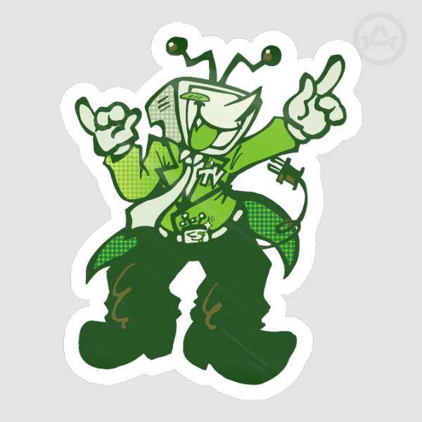 Green Glitter Tenna Deltarune keychain