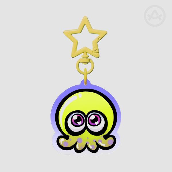 Jelly Yellow Octopus Keychains