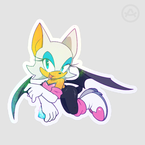 Rouge the Bat Holo-Rainbow sticker