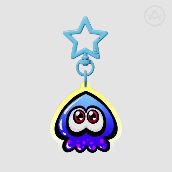 Jelly Blue Squid Keychain