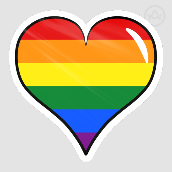 Rainbow Pride Heart Sticker
