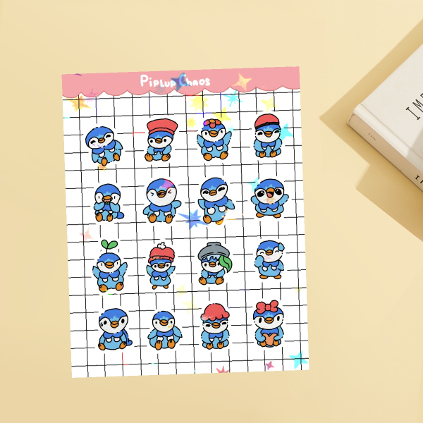 Piplup Chaos sticker sheet
