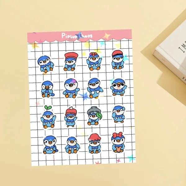 Piplup Chaos sticker sheet