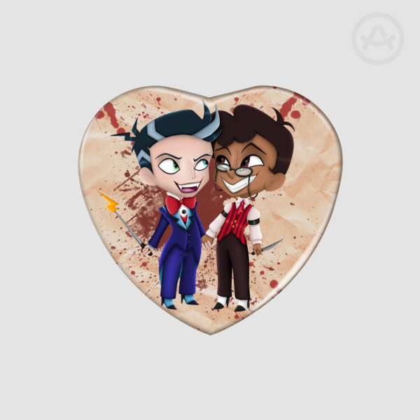 MurderMedia Chibi Heart Shape Badge