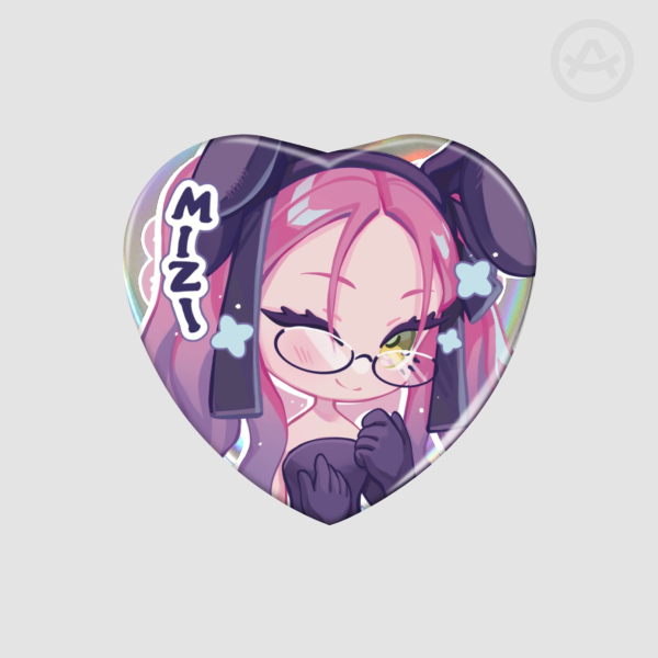 Mizi Holographic Heart Badge