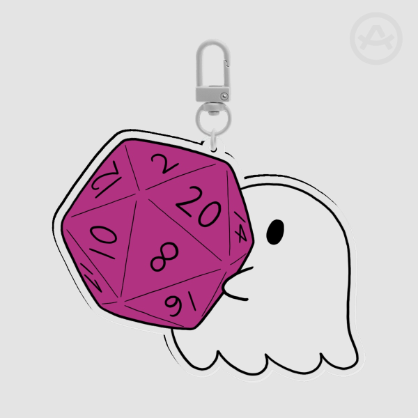 D20 Ghost Acrylic Keychains