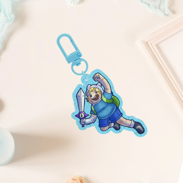 Adventure Time Finn Colored Edge Acrylic Keychains