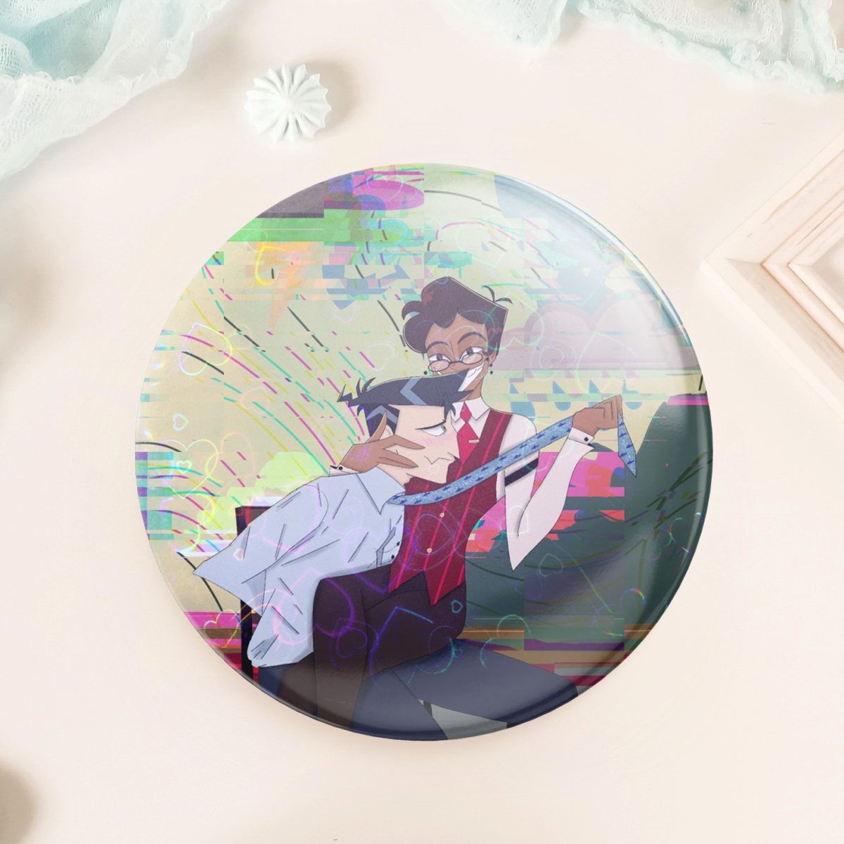 Hazbin Hotel MurderMedia glitter pin by Njaia - ACGGOODS
