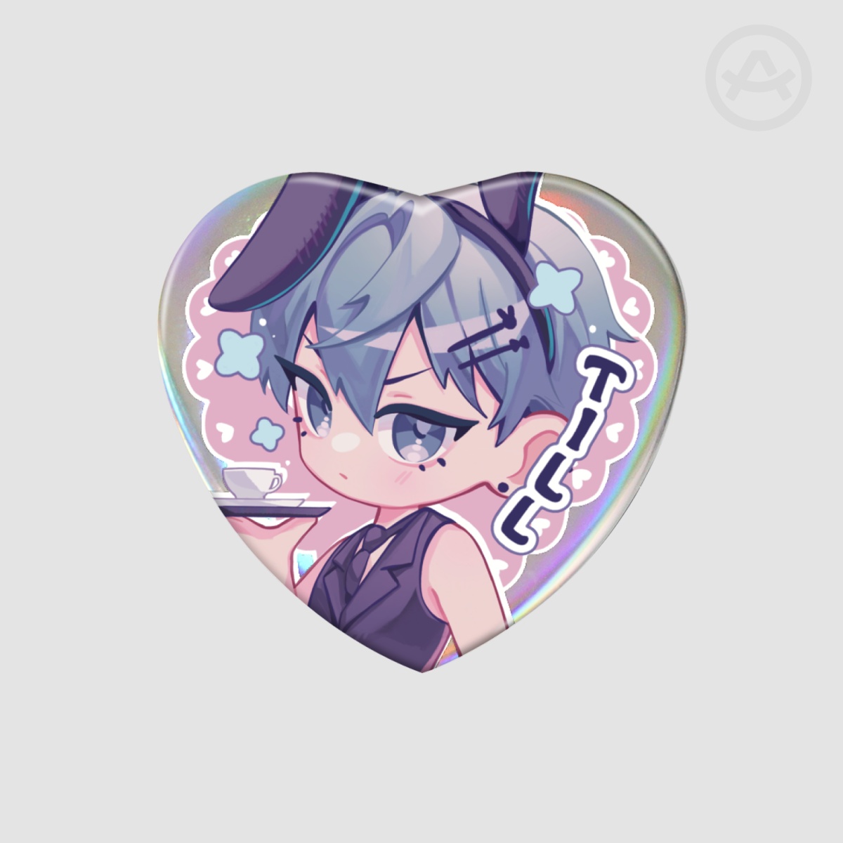 Till Holographic Heart Badge