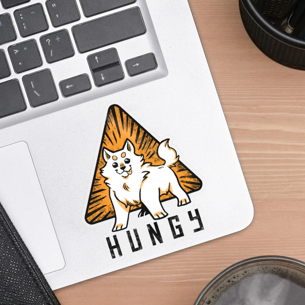 HUNGY Clear PET Vinyl Die Cut Stickers