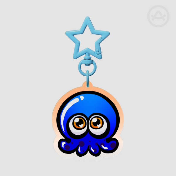 Jelly Blue Octopus Keychains