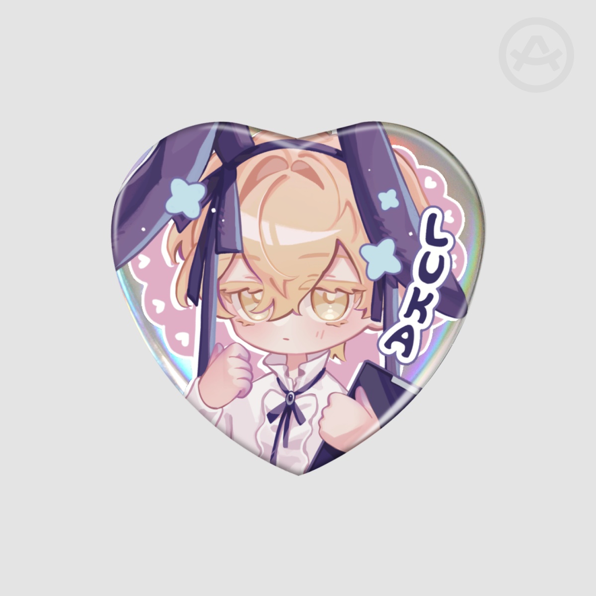 Luka Holographic Heart Badge