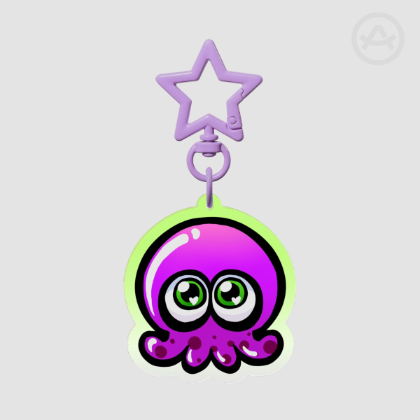 Jelly Purple Octopus Keychains
