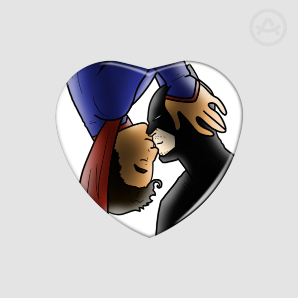 SuperBat Heart Shape Holographic Badges