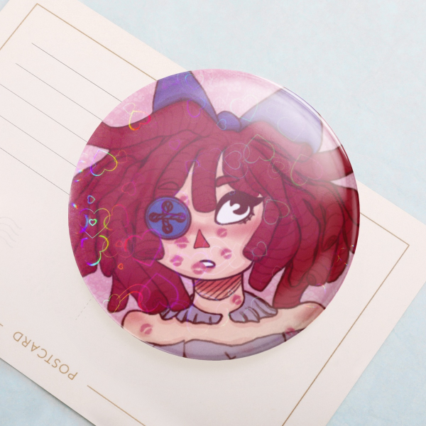 Ragatha The Amazing Digital Circus Valentine’s Day Round Badges (Button Pins)