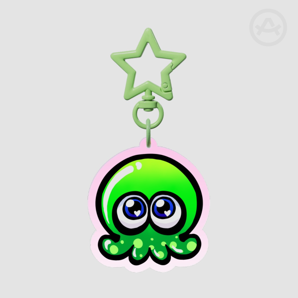 Jelly Green Octopus Keychains