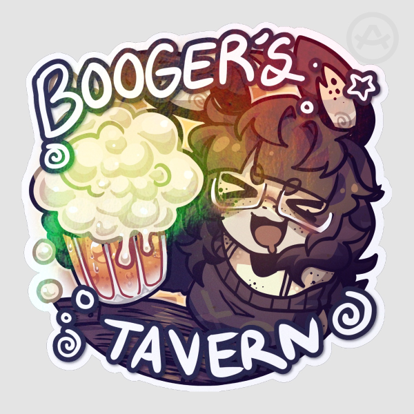 Booger's Tavern Logo Holographic Sticker