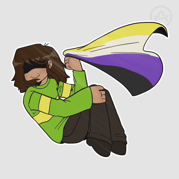 Kris nonbinary pride stickers!