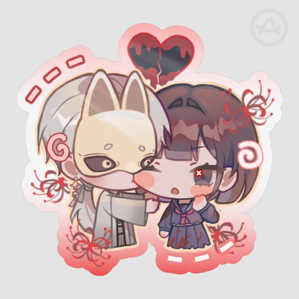 Hinako x Fox Mask Die Cut Stickers