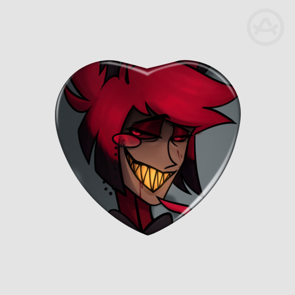 Alastor Heart Shape Holographic Pin