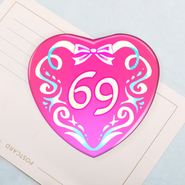 69 Heart Shape Badge