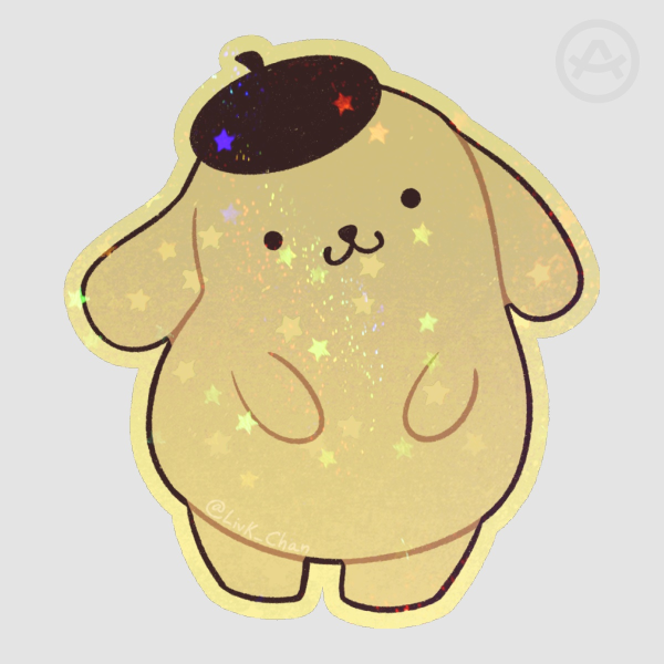 Pompompurin Colored Edge Die Cut Stickers