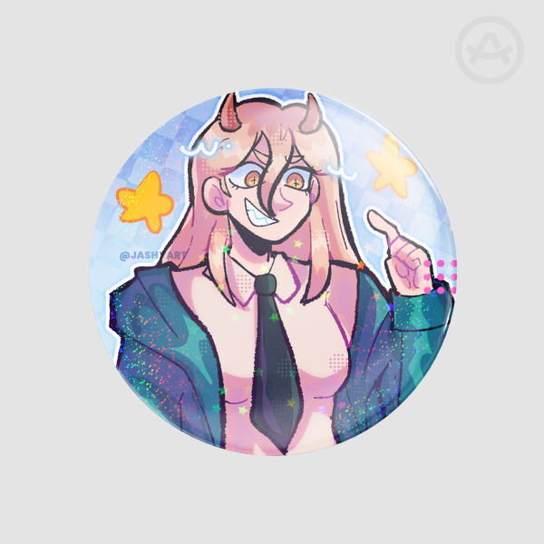 Power Round Badges (Button Pins)