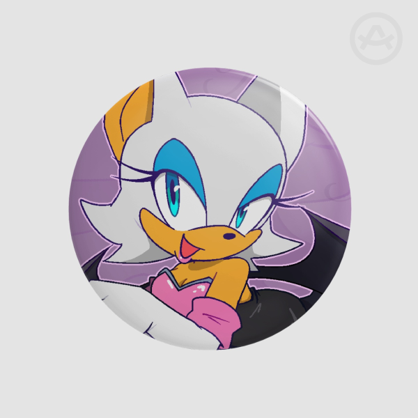 Rouge the Bat Button Pin