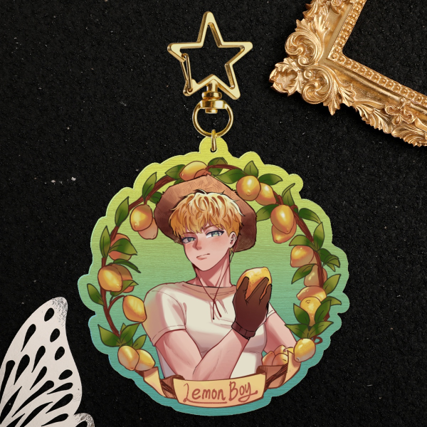 Lemon Boy Wooden Keychains