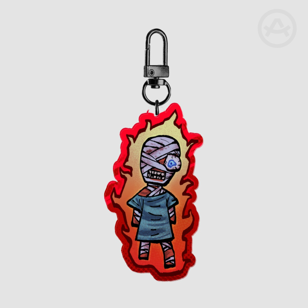Curly Mouthwashing Acrylic Keychain
