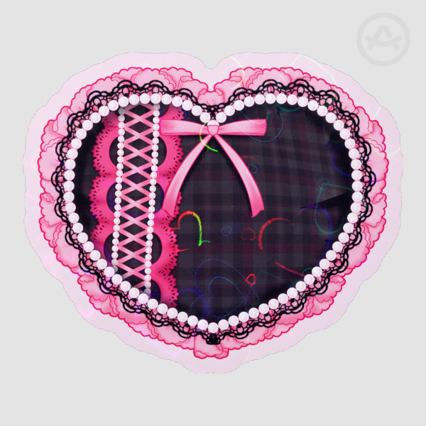 Black&Pink heart pillow Stickers