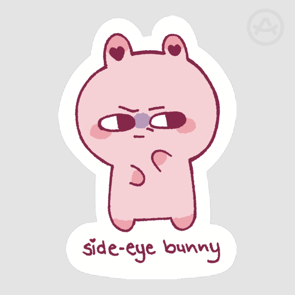 Side Eye Bunny Sticker