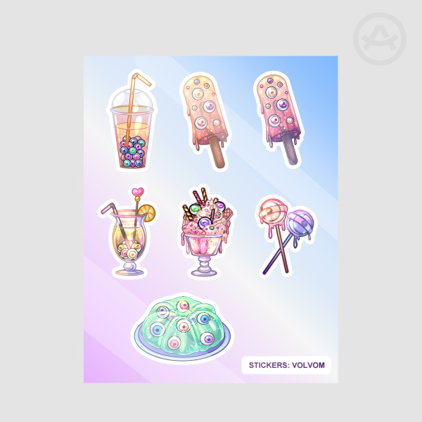 Eyed desserts - sticker set
