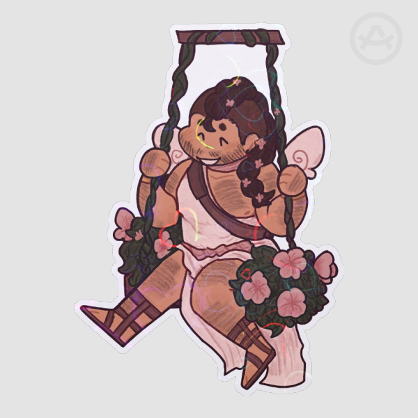 Cupid Soap Swing Die Cut Sticker