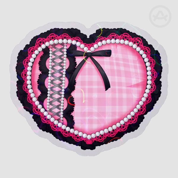 Pink&Black heart pillow Stickers