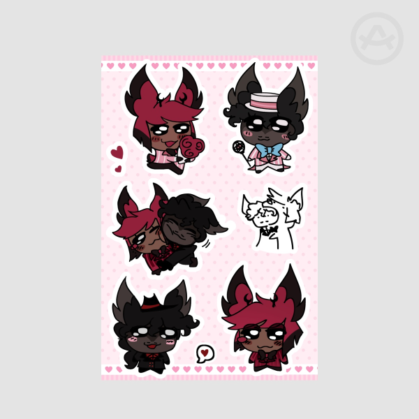 Alastor x Alastor redesign Sticker Sheet