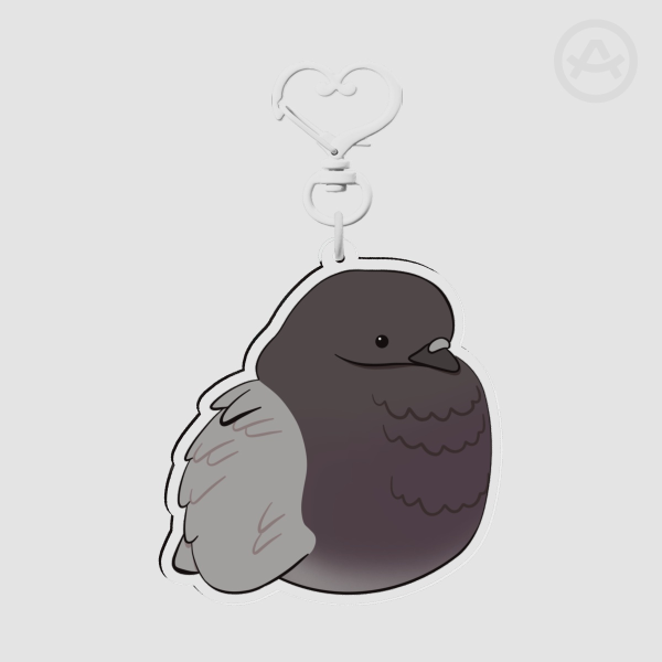 Fat Pigeon Acrylic Keychain