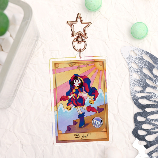 Pomni Tarot Card (The Fool) Acrylic Keychain