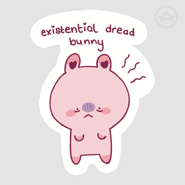 Existential Dread Bunny Sticker