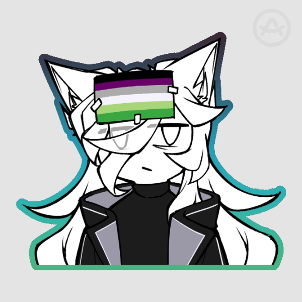 Tired aro-ace sticker