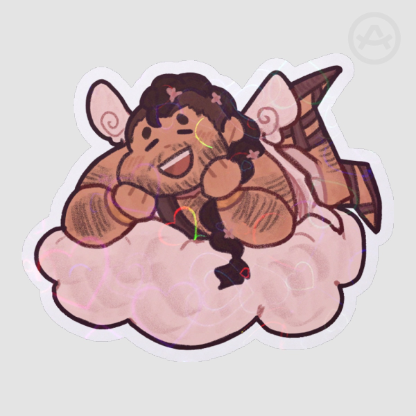 Cupid Soap Cloud Die Cut Sticker