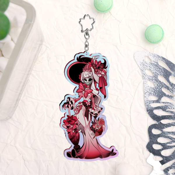 Hazbin Hotel White Dress Rosie 16cm Rainbow Acrylic Keychains